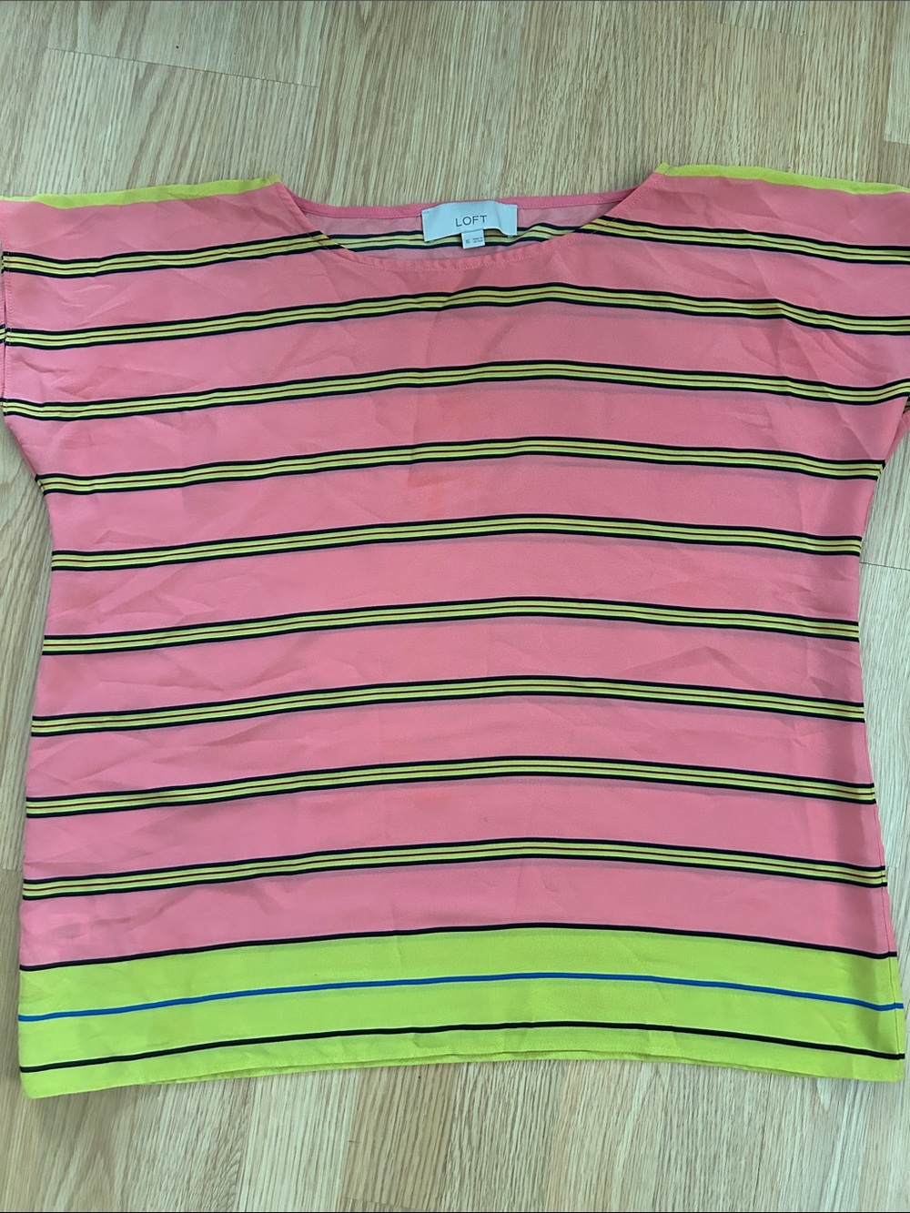 LOFT striped short sleeve blouse
